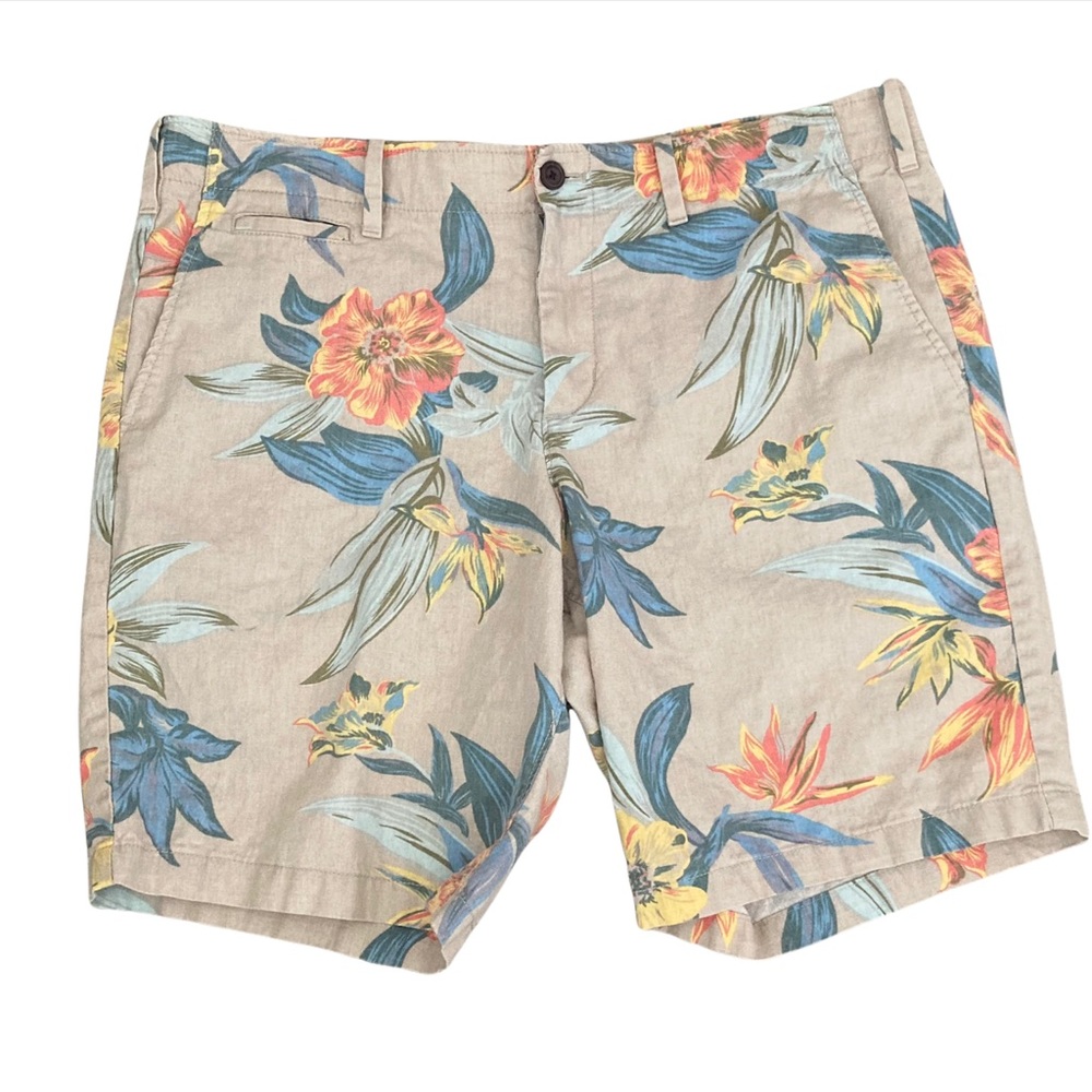 Gap Lived in Tropical Floral Print Chino Cotton Shorts size 38